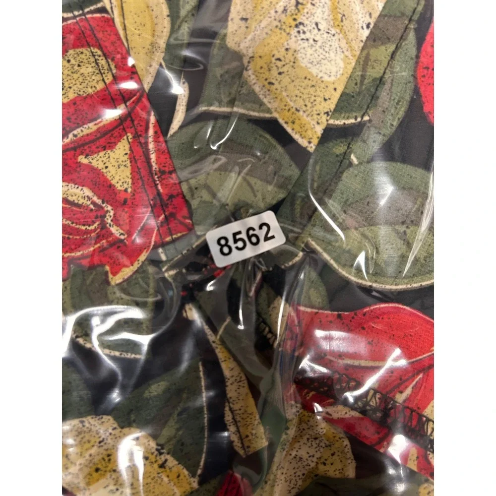 Floralcore LuLaRoe‎ Womens S Black Red Yellow Rose Print Joy Duster Vest Slits